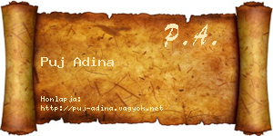 Puj Adina névjegykártya